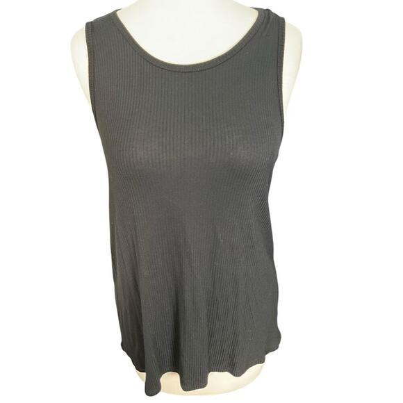 American Eagle Soft Sexy Ribbed Loose Black Size Small Cutouts on Back Oversized - Picture 1 of 10